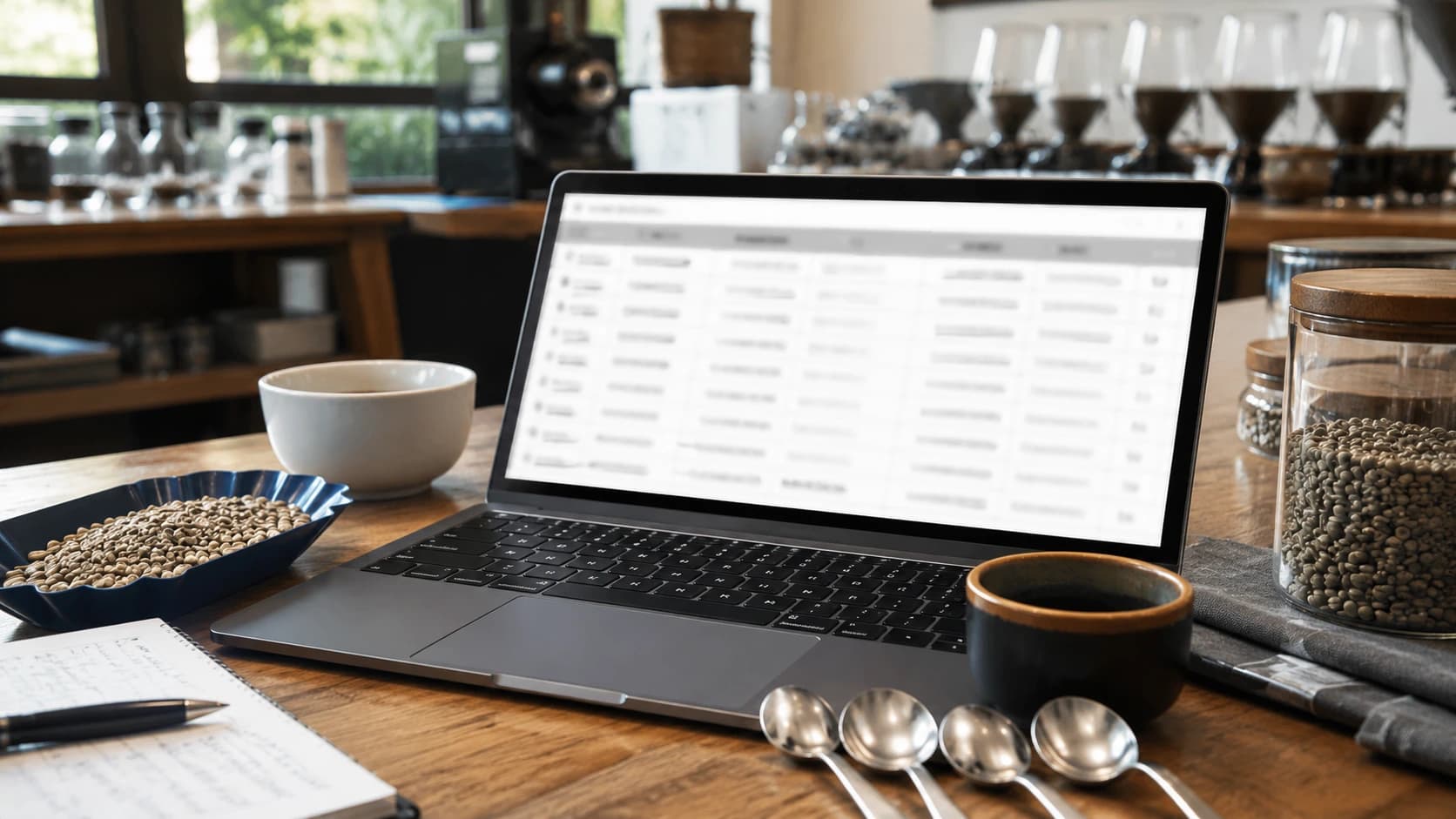 Coffee origin directory workspace with country notes, beans, and regional buying context
