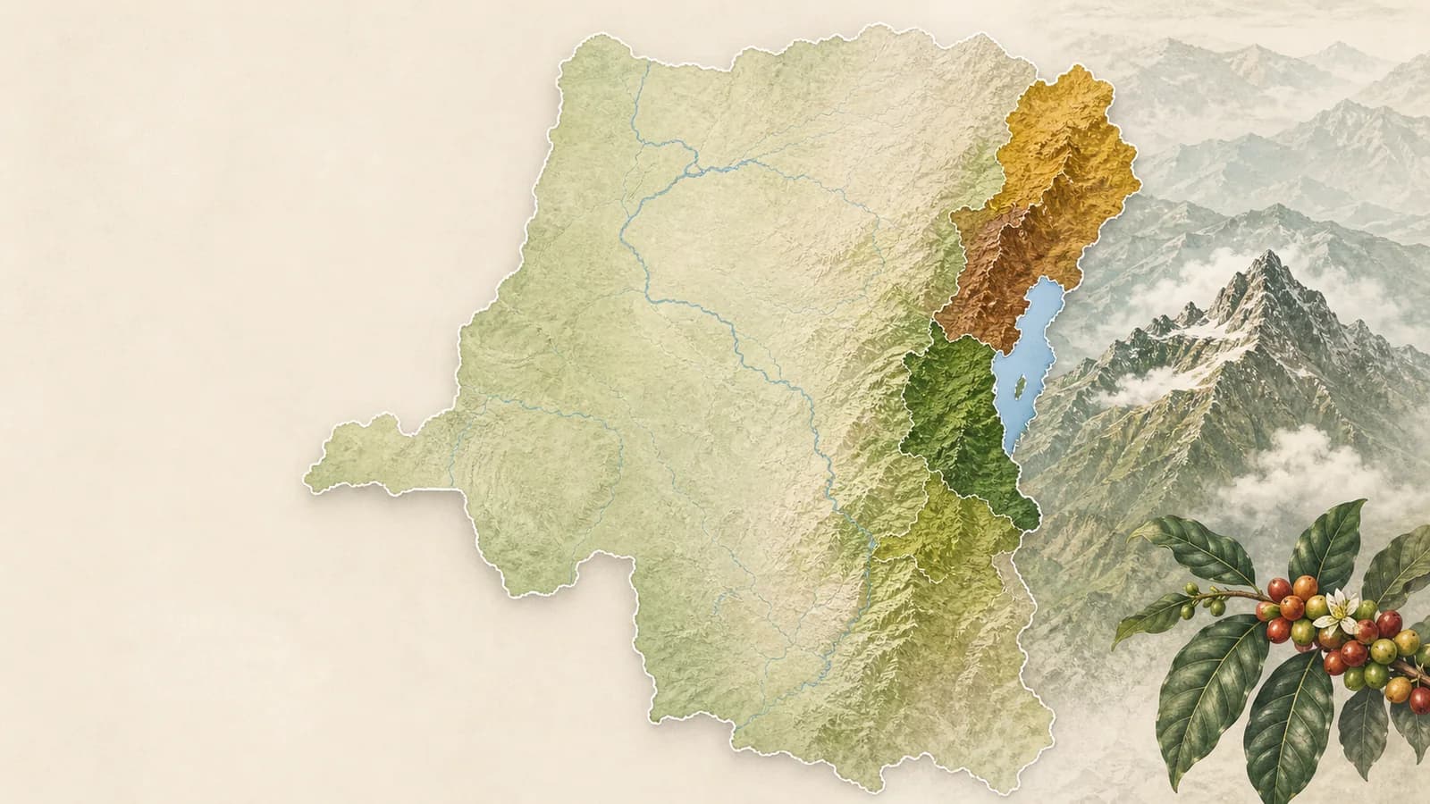 Illustrated orientation map highlighting eastern DR Congo