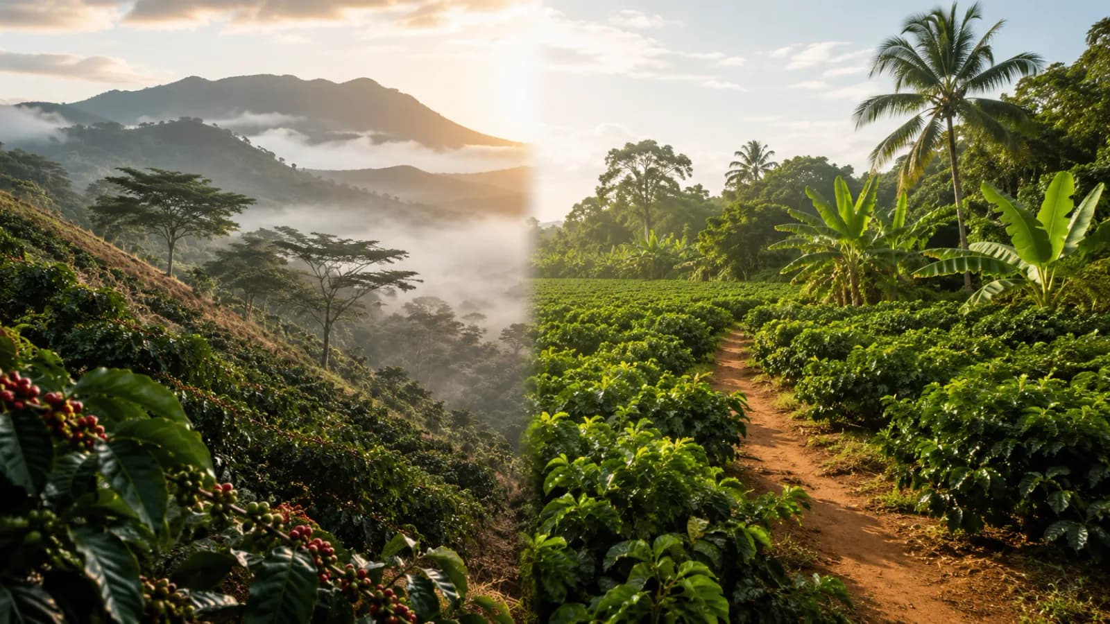 Arabica and robusta growing regions comparison landscape