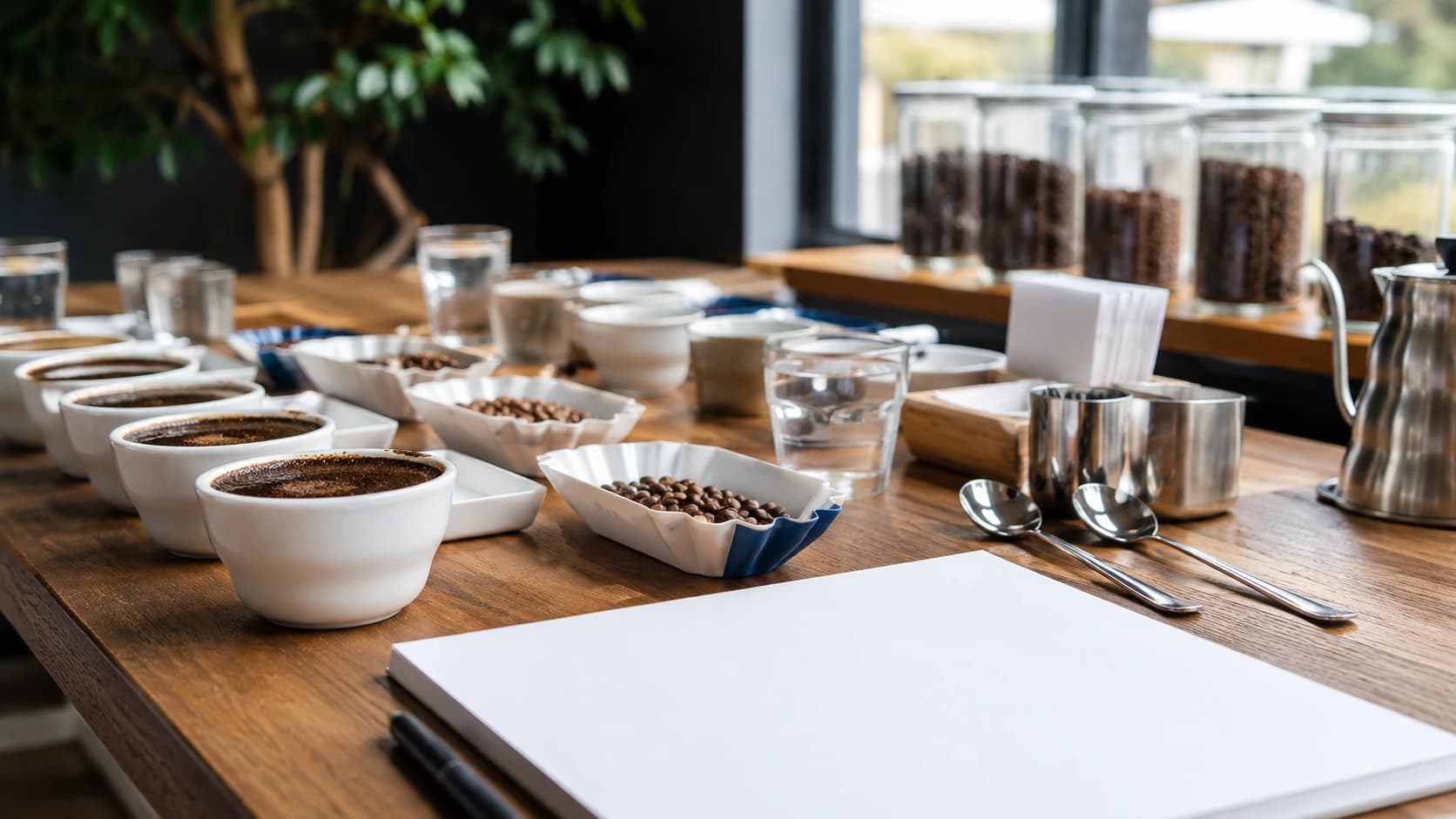 Coffee terroir cupping setup connecting farm conditions to origin evaluation