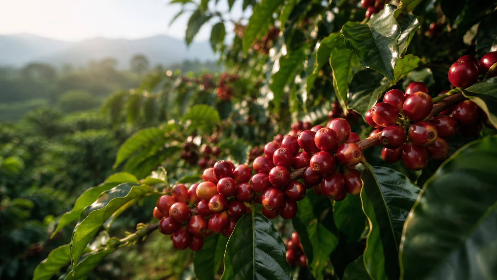 Coffee cherries used to explain coffee varieties by origin