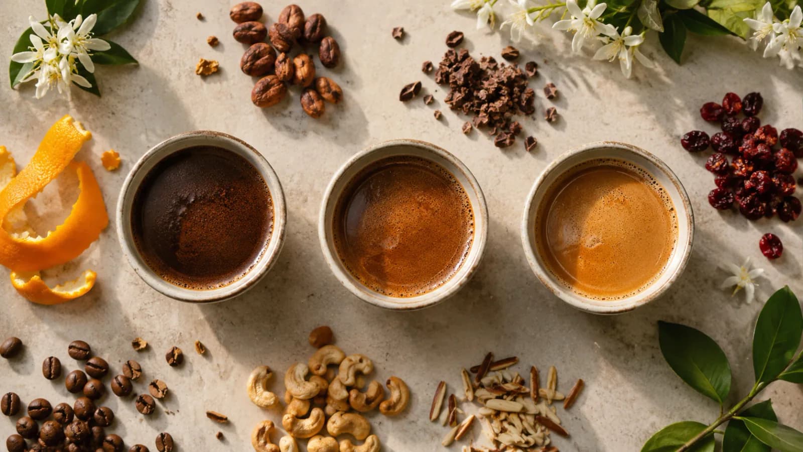 Coffee origin flavor comparison setup for understanding terroir