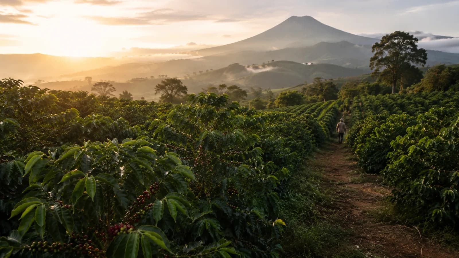 Latin American coffee highlands with farms and regional growing context