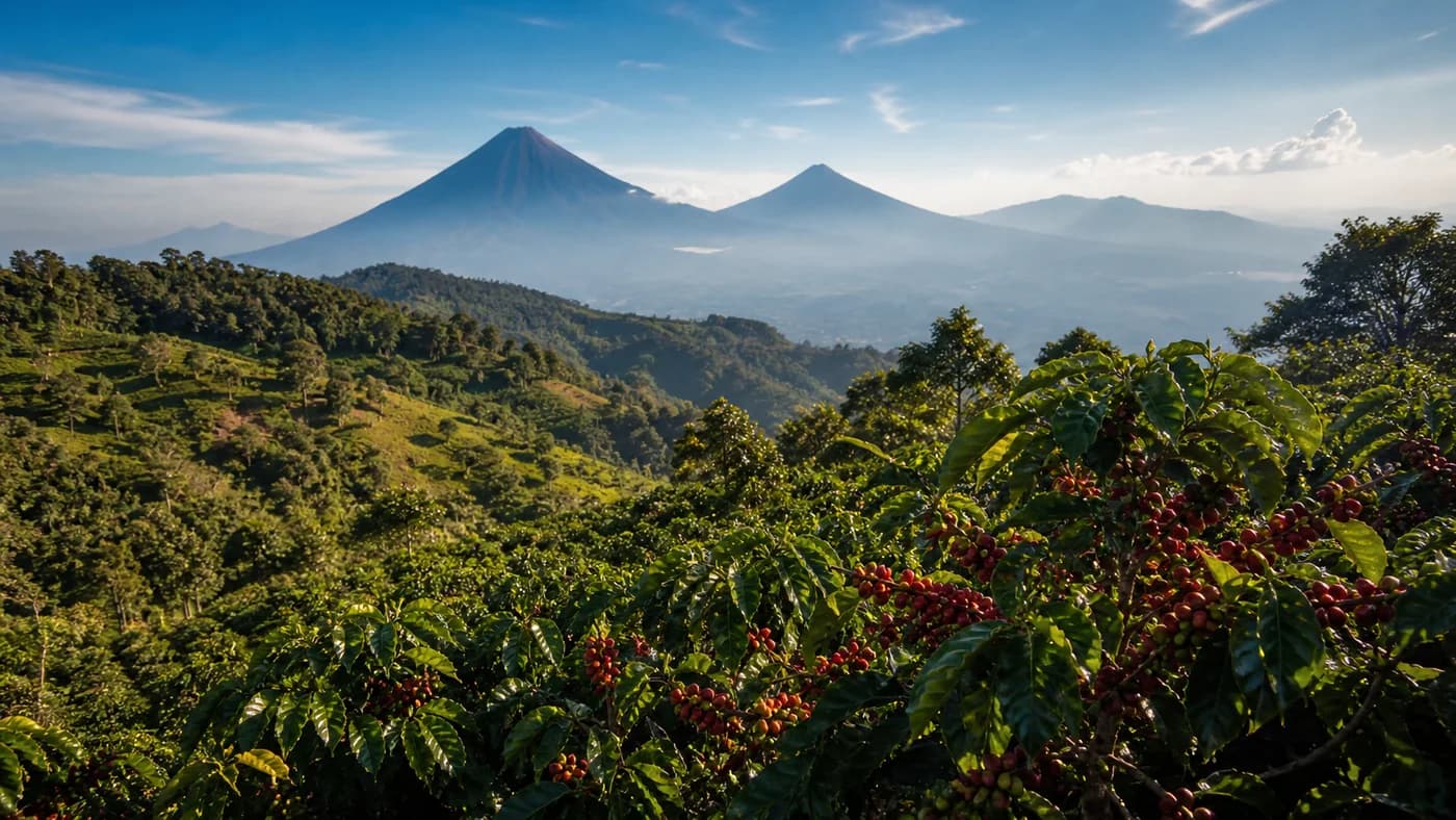 Representative coffee-growing landscape in Guatemala
