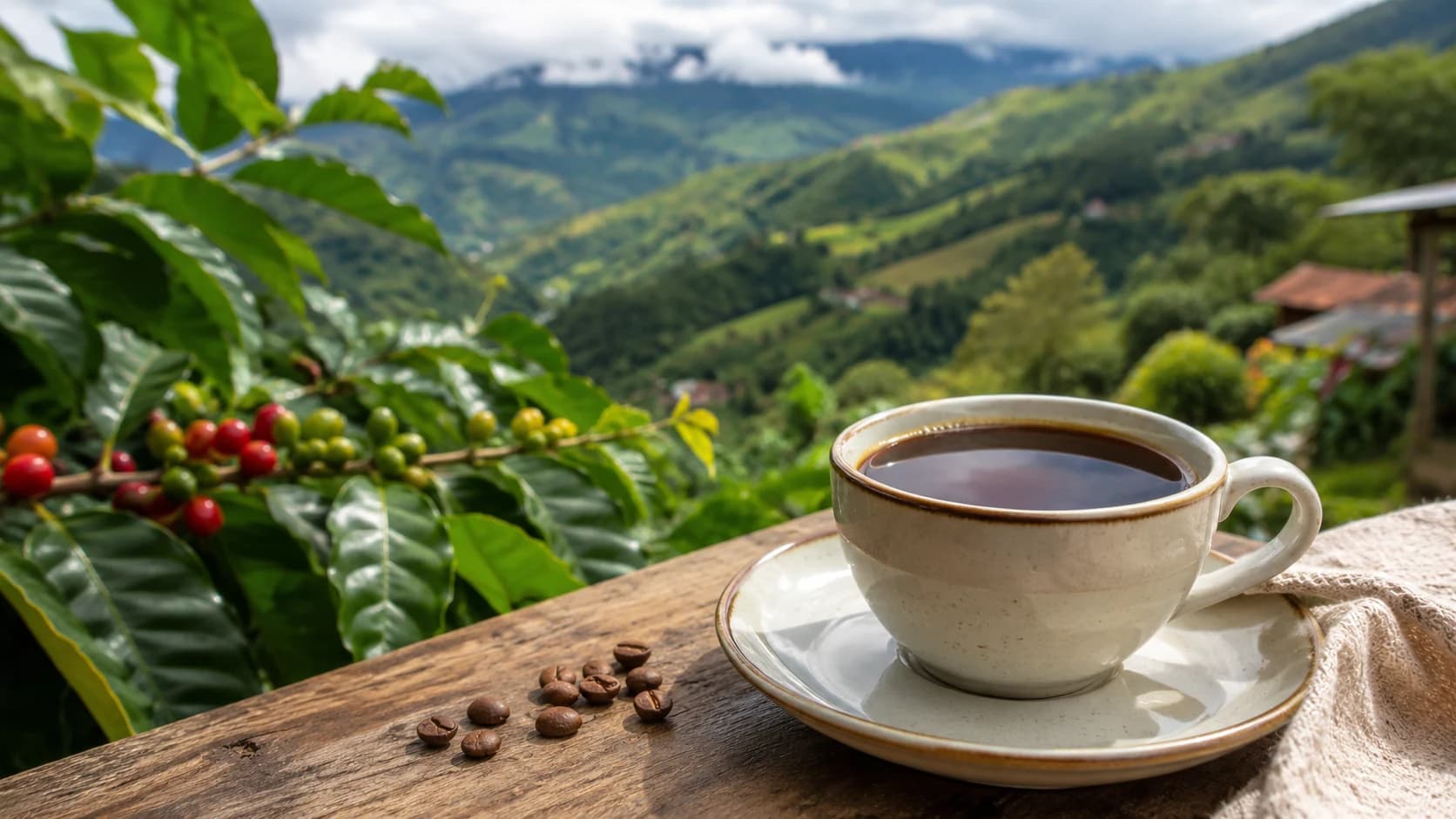 Cajamarca coffee landscape in Peru