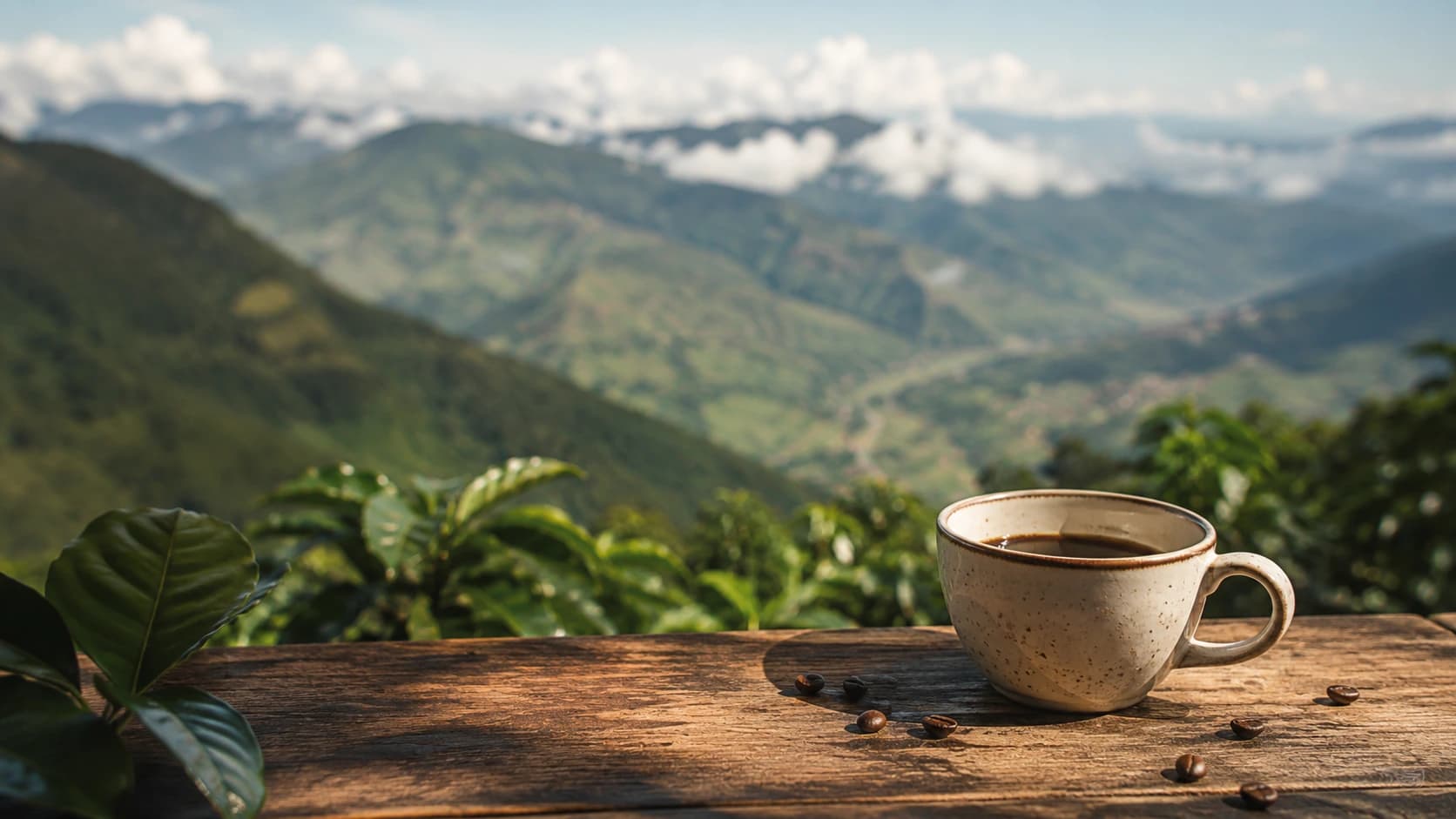 Representative mountain coffee landscape in Cauca, southwestern Colombia