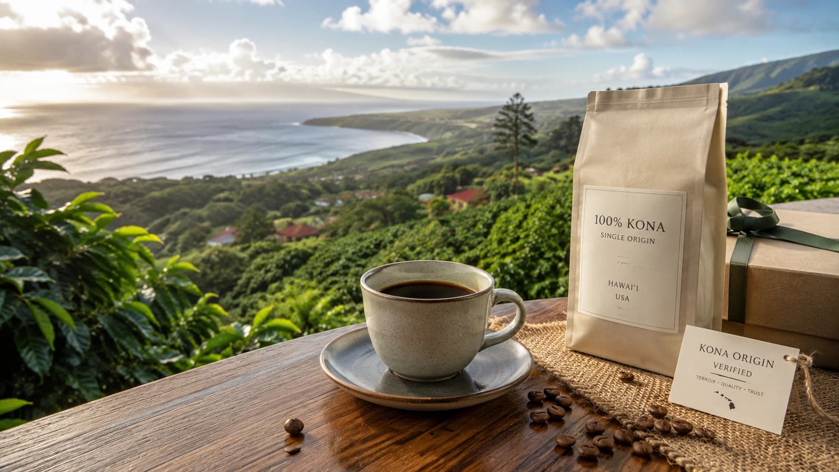 Kona coffee landscape in Hawaii