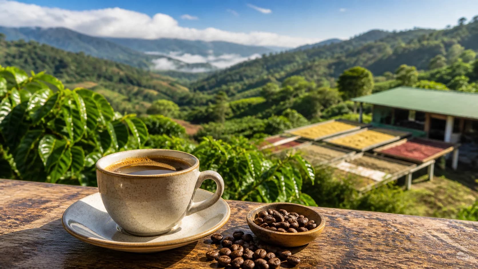 West Valley coffee farms and mountain growing landscape